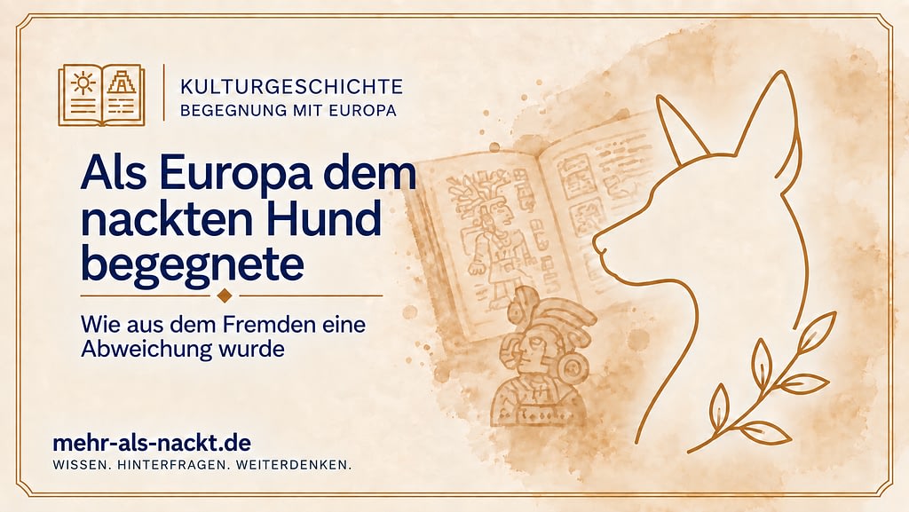 Historische Darstellung eines haarlosen Hundes im mesoamerikanischen Kontext – Als Europa dem nackten Hund begegnete