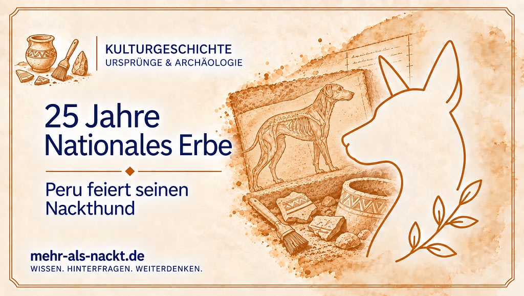 Illustration zum 25-jährigen nationalen Kulturerbe des Peruanischen Nackthunds in Peru
