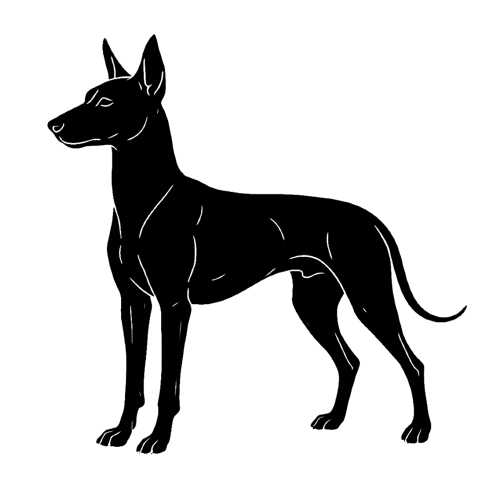 Silhouette eines Xoloitzcuintle